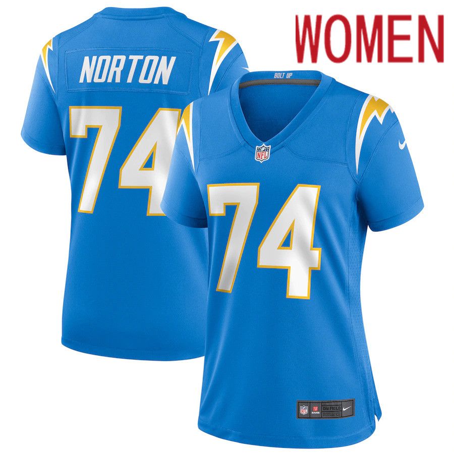 Women Los Angeles Chargers 74 Jared Cook Nike Powder Blue Game Player NFL Jersey